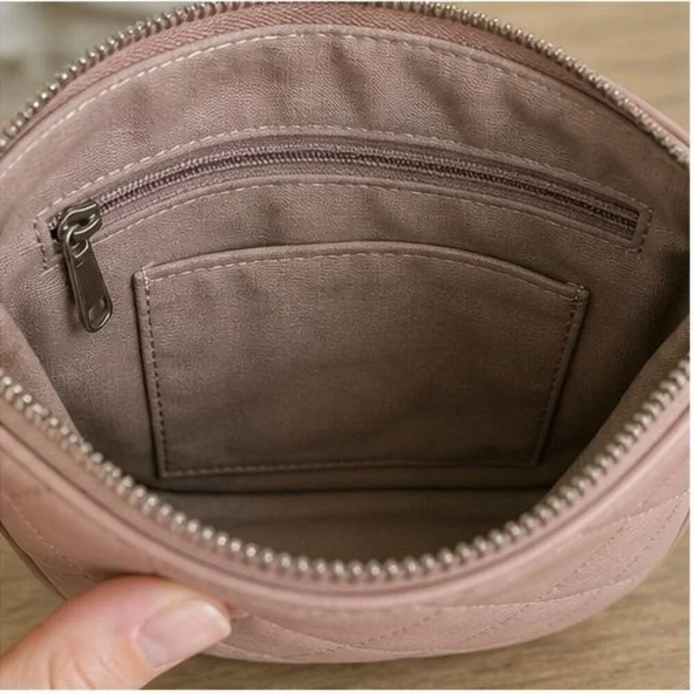 Blush Quilted Crossbody Bag